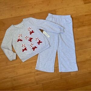 NWT Girls Size 5 Kate Mack Candy Cane Christmas Holiday Outfit - Top & Pants
